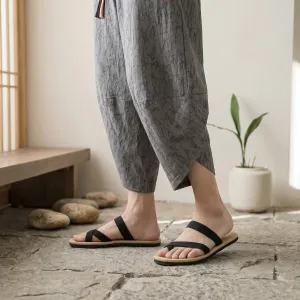 Men's Japanese Yukata-Style Linen Pants — view 2