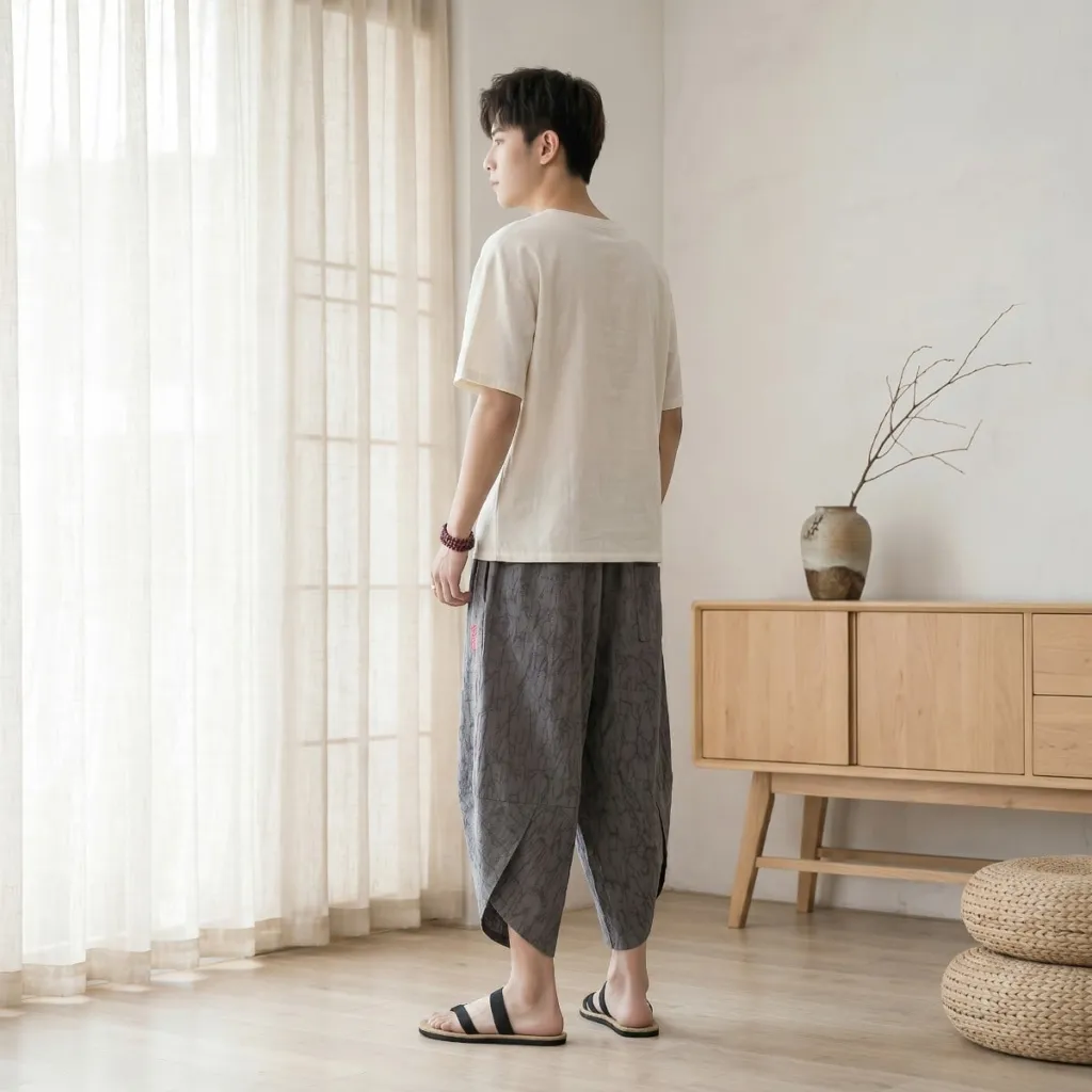 Men's Japanese Yukata-Style Linen Pants — where minimalism meets durability