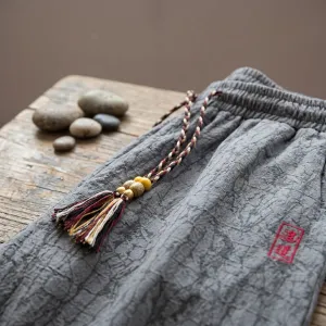 Men's Japanese Yukata-Style Linen Pants — view 5