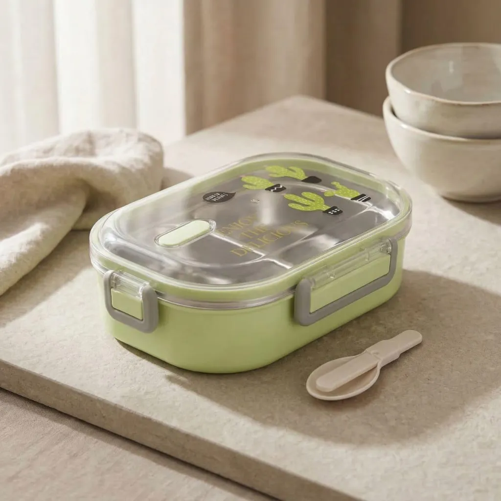 Kawaii Japanese Bento Box in Stainless Steel