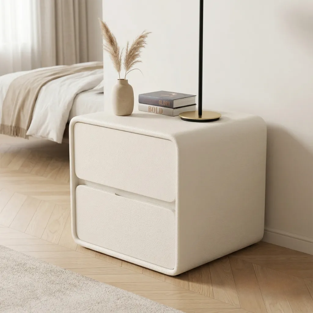 Luxury Japandi Nightstand in Solid Wood, Bauhaus Design — where minimalism meets durability