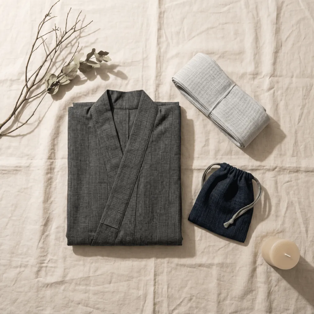 Men's Charcoal Gray Japanese Yukata — a piece designed for serenity