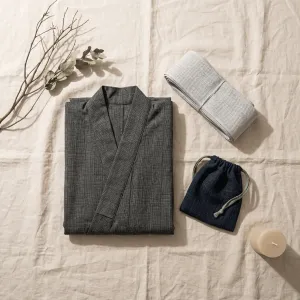 Men's Charcoal Gray Japanese Yukata — view 2