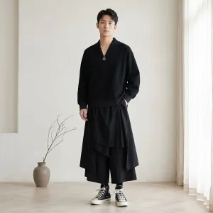 Men's Dark Double-Layer Japanese Pants — view 2