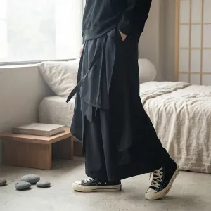 Men's Dark Double-Layer Japanese Pants — view 3