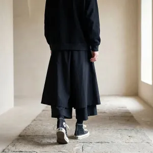 Men's Dark Double-Layer Japanese Pants — view 4