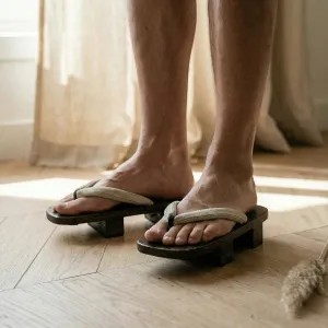 Men's Dark Wood Two-Tooth Geta Sandals — view 1