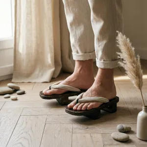 Men's Dark Wood Two-Tooth Geta Sandals — view 5