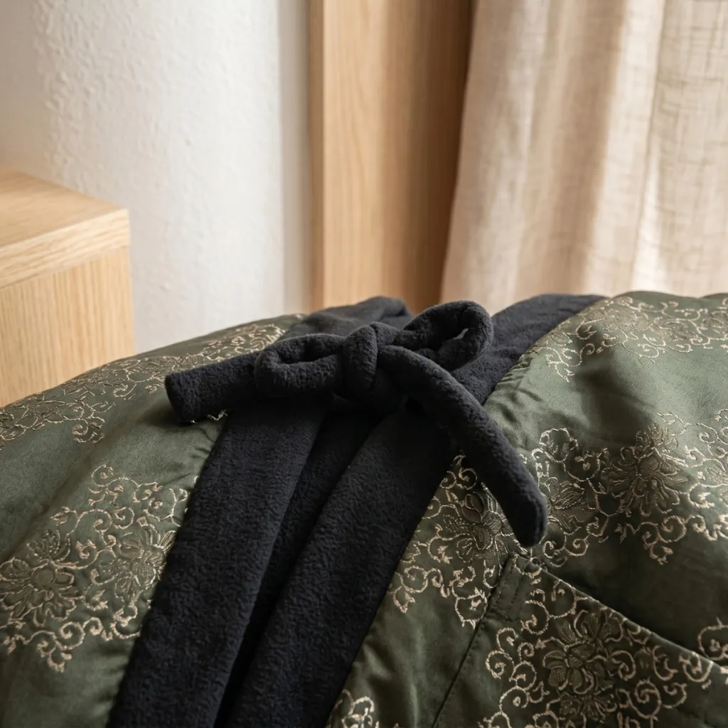 Men's Green Hanten Jacket with Floral Print — where minimalism meets durability