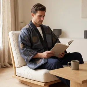 Men's Hanten Jacket with Patchwork-Style Print — view 2