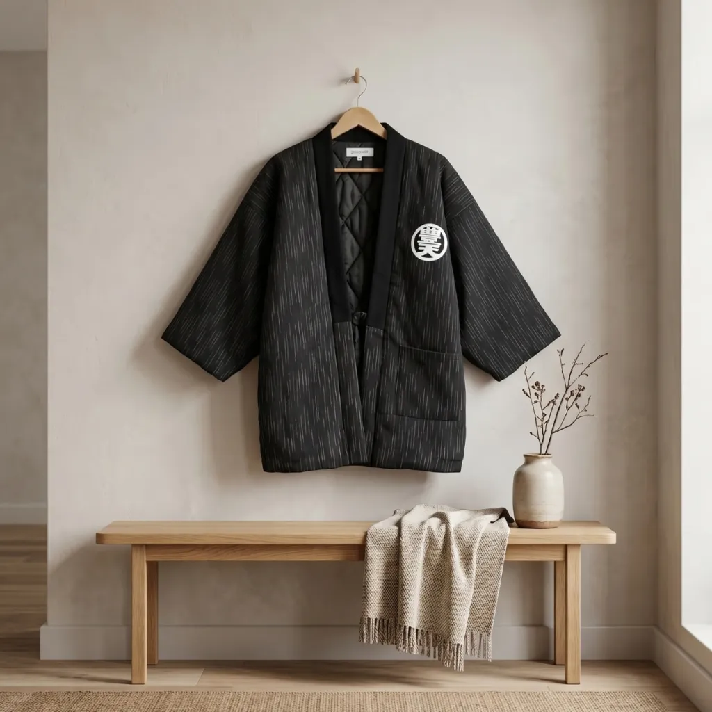 Men's Hanten Jacket with Prosperity Symbol — where minimalism meets durability