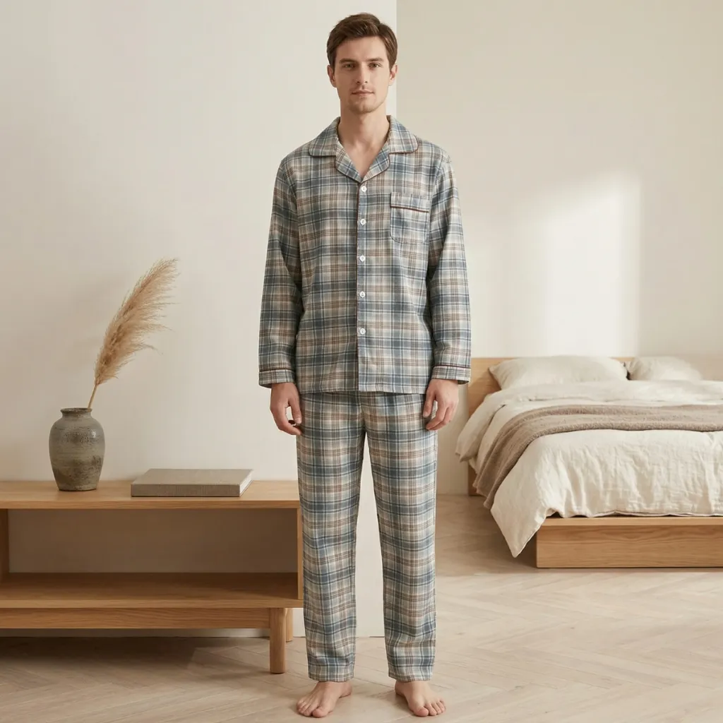 Men's Japanese Check Pajama Set