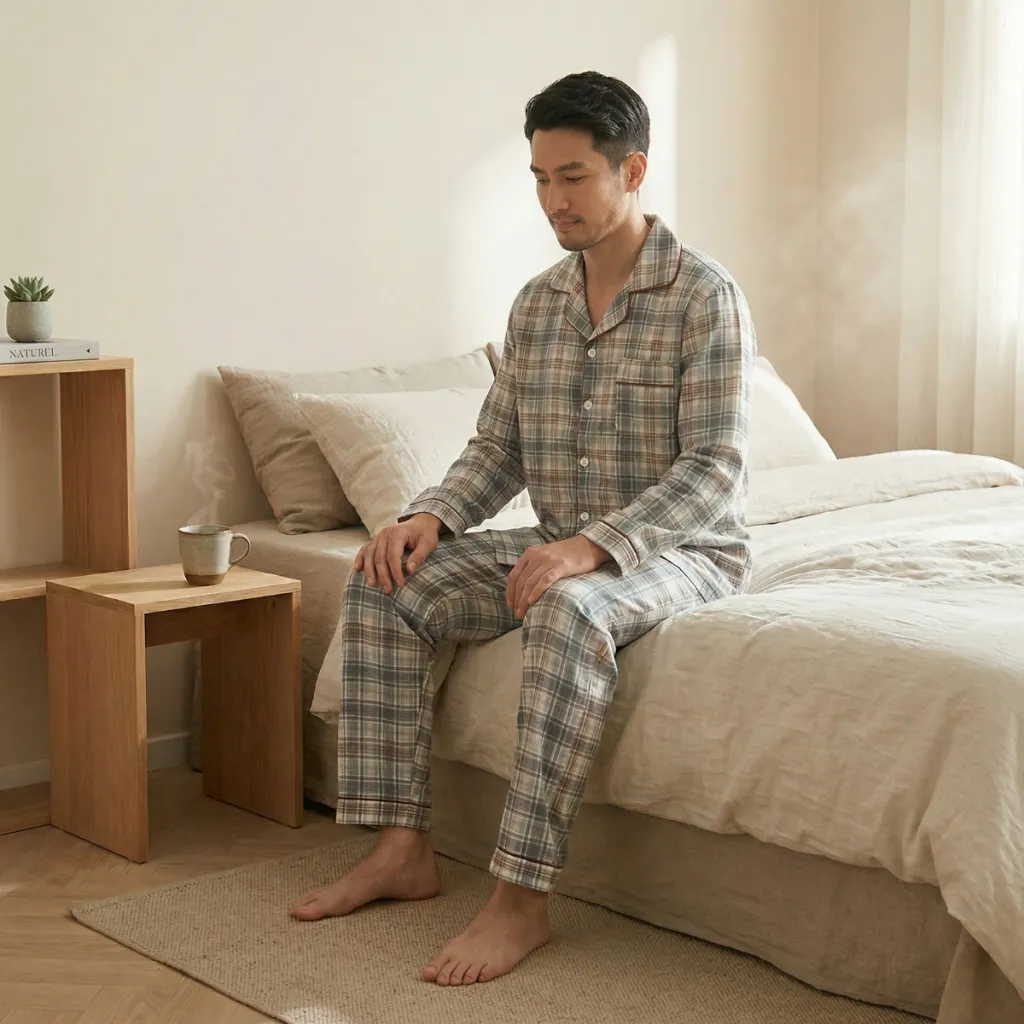 Men's Japanese Check Pajama Set — a piece designed for serenity