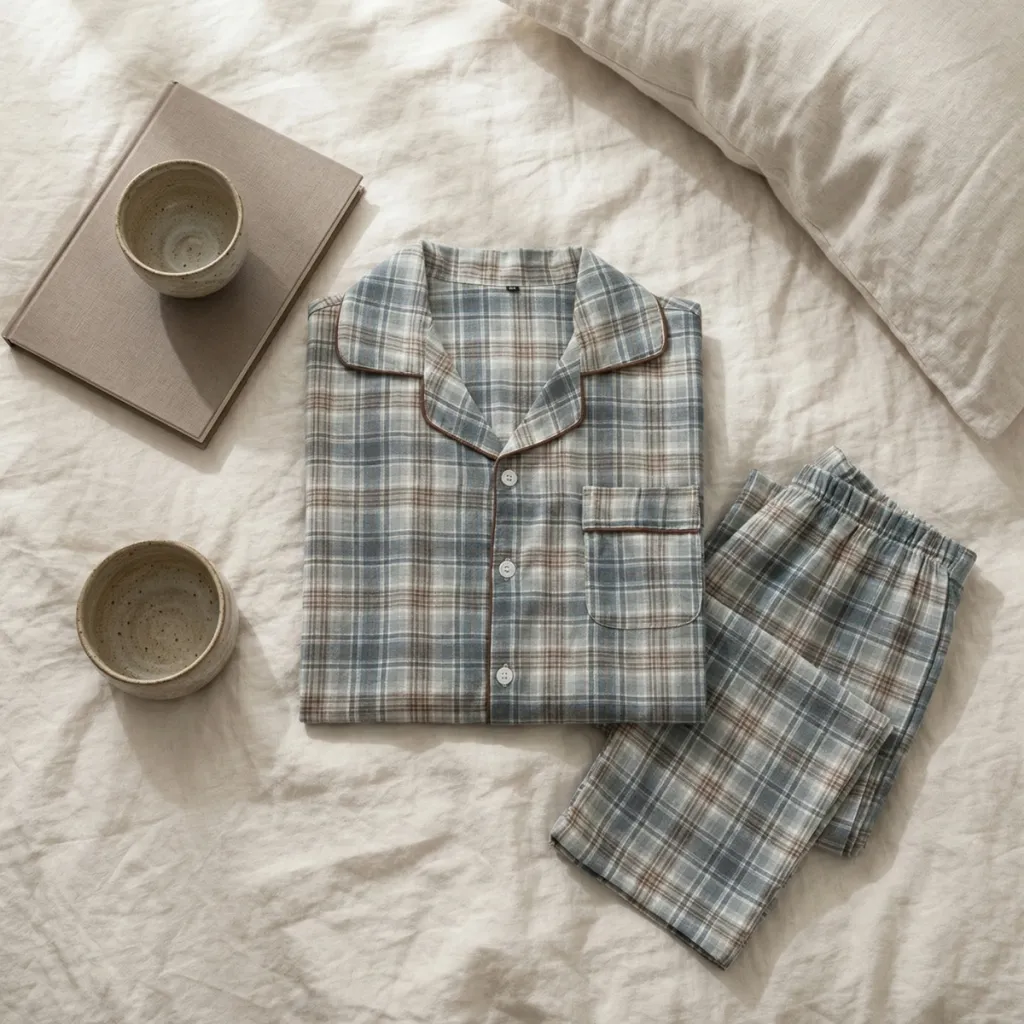 Men's Japanese Check Pajama Set — flexible, beautiful styling