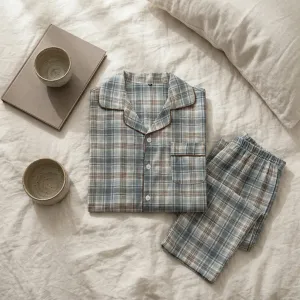 Men's Japanese Check Pajama Set — view 4