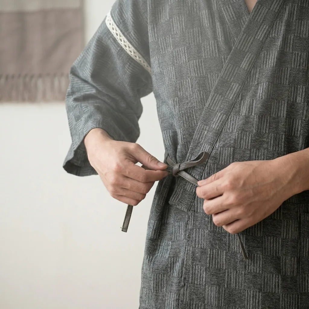 Men's Japanese Small Check Pajama Set with Shorts — where minimalism meets durability