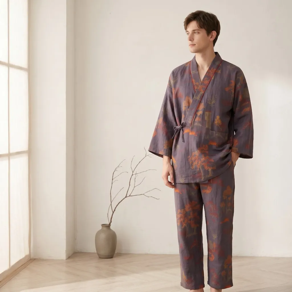 Men's Japanese Landscape Print Jinbei — a piece designed for serenity