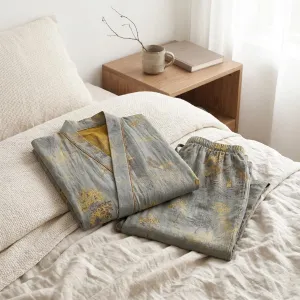 Men's Japanese Landscape Print Jinbei — view 5