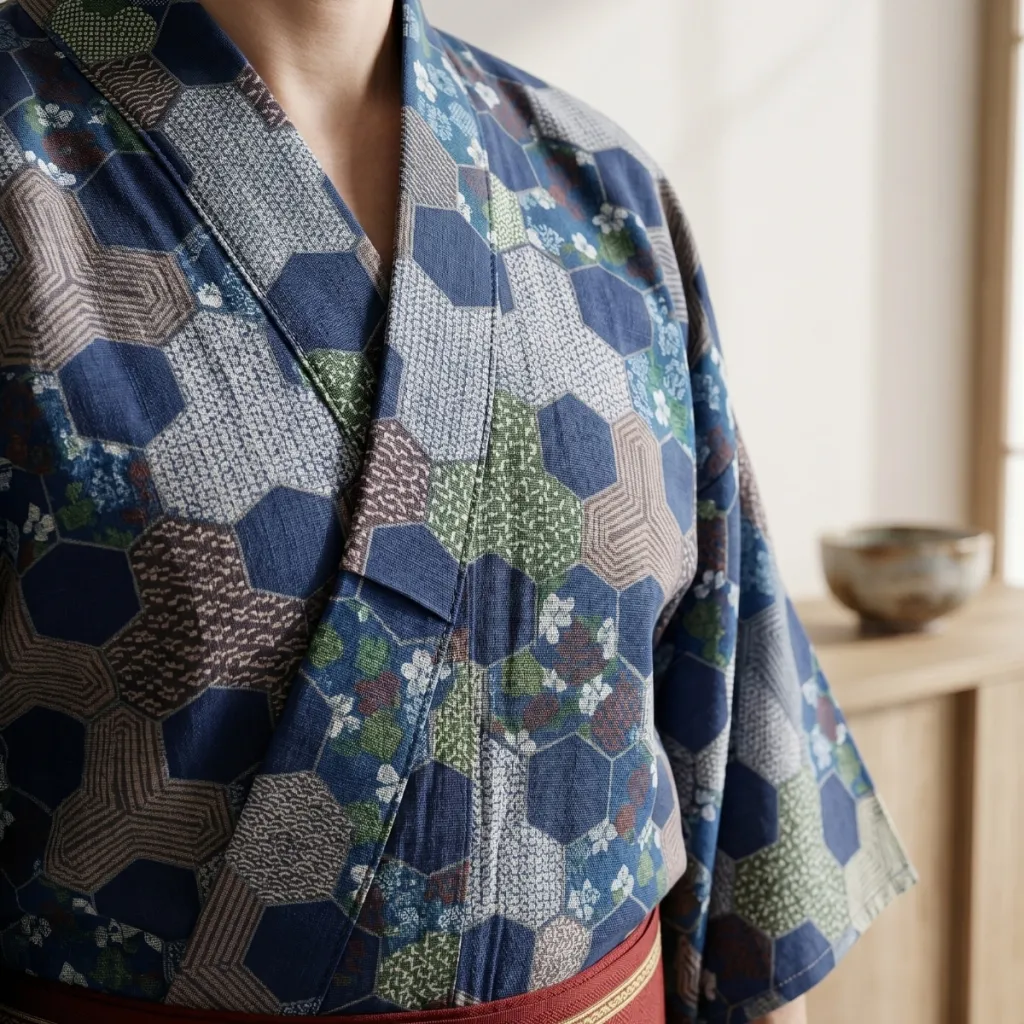 Men's Kimono with Traditional Geometric Pattern — where minimalism meets durability