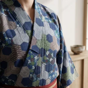 Men's Kimono with Traditional Geometric Pattern — view 3