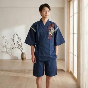 Men's Koi Carp Print Jinbei — view 1