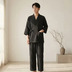 Men's Lightweight Textured Cotton Jinbei — view 1