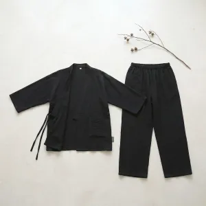 Men's Lightweight Textured Cotton Jinbei — view 5