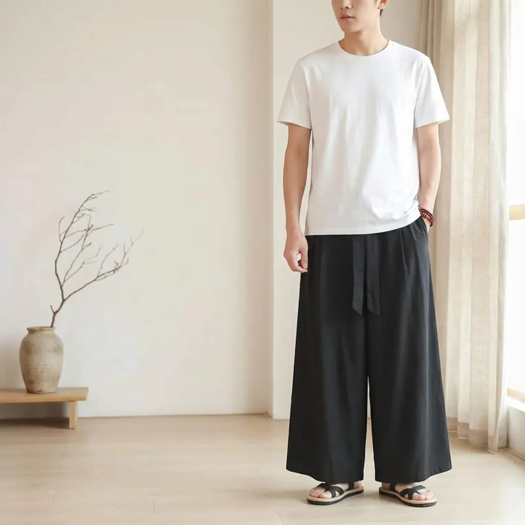 Men's Modern Samue-Style Japanese Pants — a piece designed for serenity