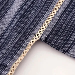 Men's Oversized Striped Cotton Jinbei — view 4