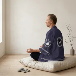 Men's Purple Haori Jacket with Yin Yang Symbol — view 2