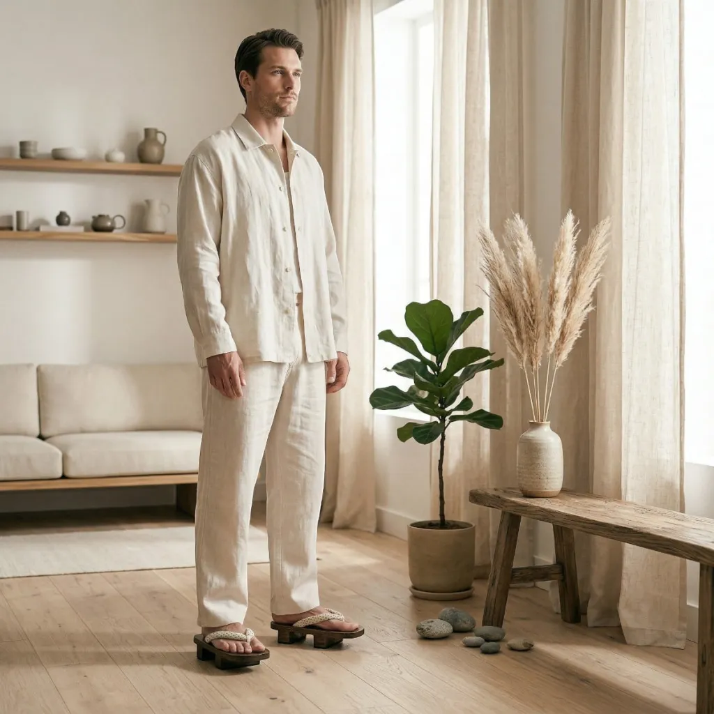 Men's Raised Wenge Wood Geta Sandals — where minimalism meets durability