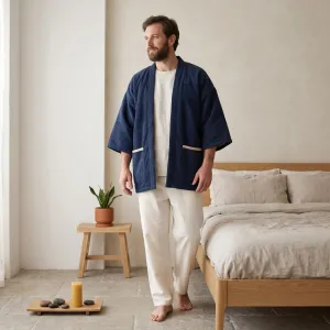 Men's Ribbed Cotton Hanten Jacket — view 2