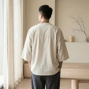 Men's Solid Color Haori Jacket — view 2