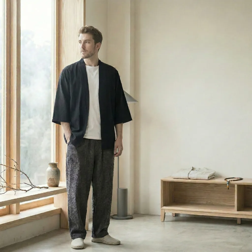 Men's Solid Color Haori Jacket — where minimalism meets durability