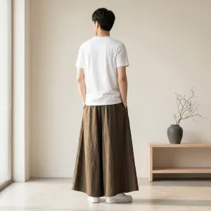 Men's Striped Hakama Japanese Pants — view 1