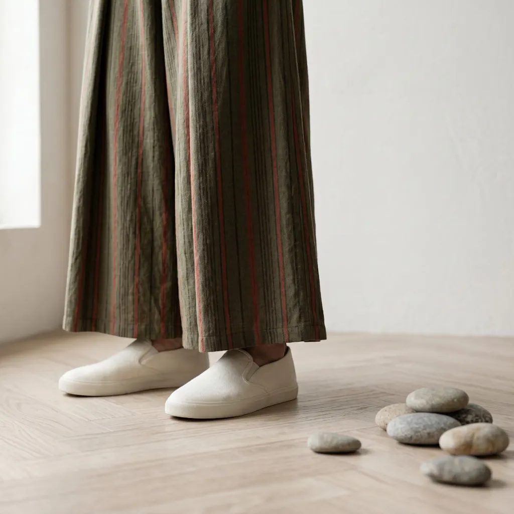 Men's Striped Hakama Japanese Pants — a piece designed for serenity