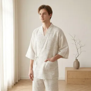 Men's Textured Short-Sleeve Jinbei Set — view 1