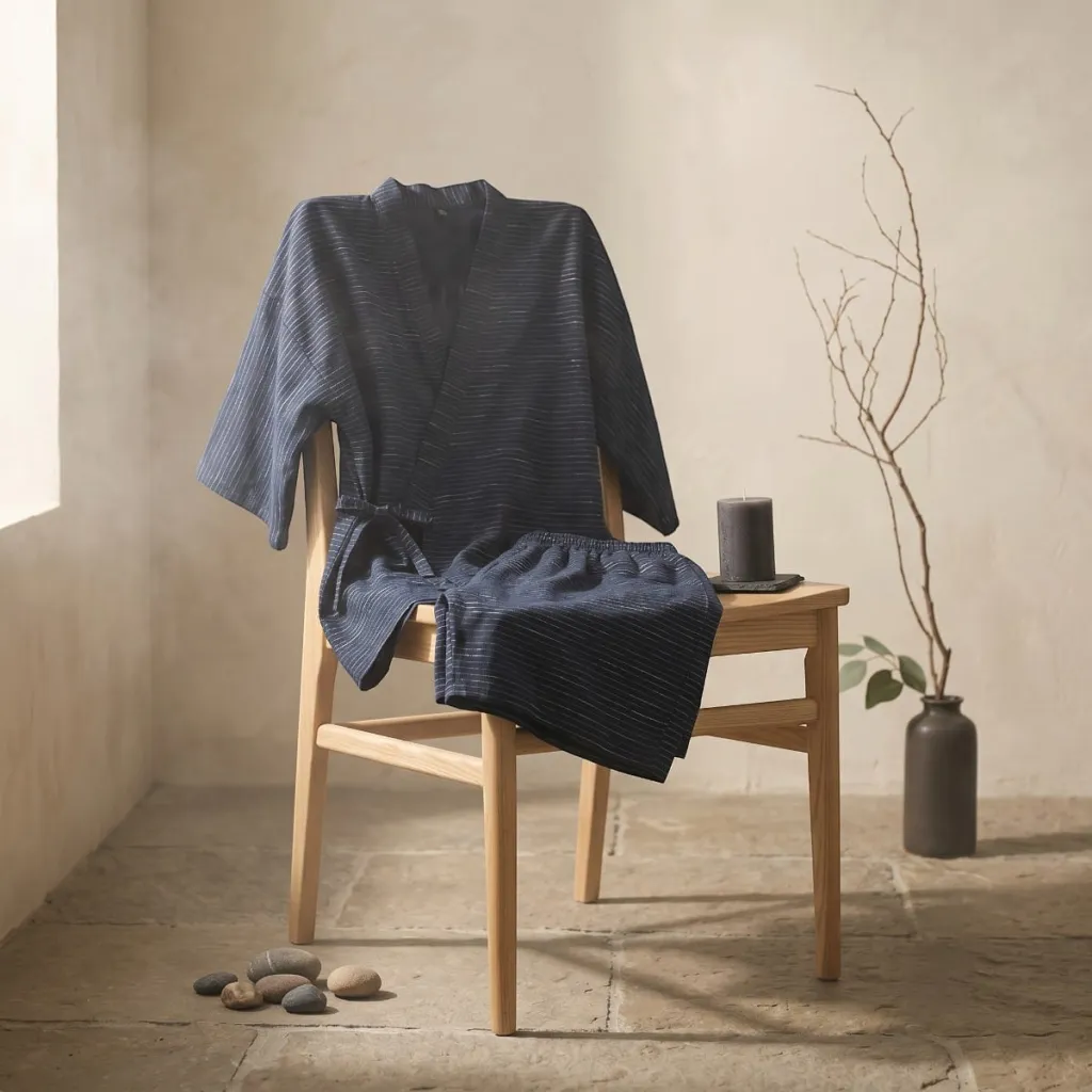 Men's Textured Short-Sleeve Jinbei Set — flexible, beautiful styling