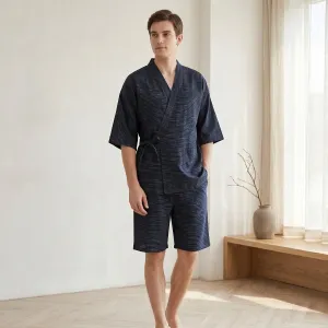 Men's Textured Short-Sleeve Jinbei Set — view 5