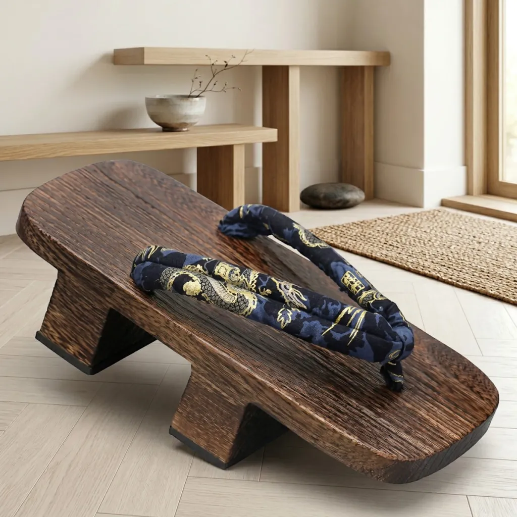 Men's Traditional Two-Tooth Wood Geta Sandals — a piece designed for serenity
