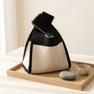 Mini Japanese Kinchaku Knit Bag - Two-Tone Women's — view 4