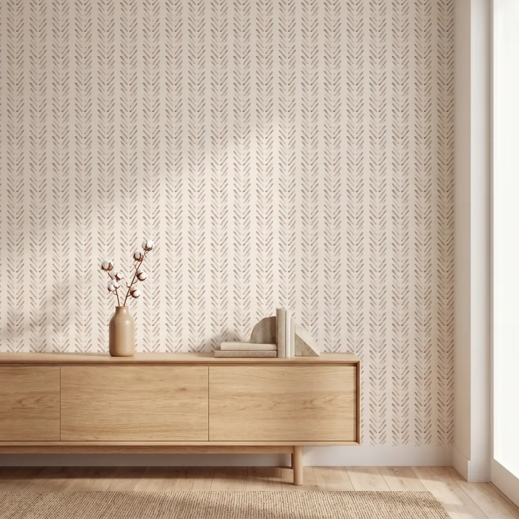 Minimalist Japanese Wallpaper with Chevron Pattern