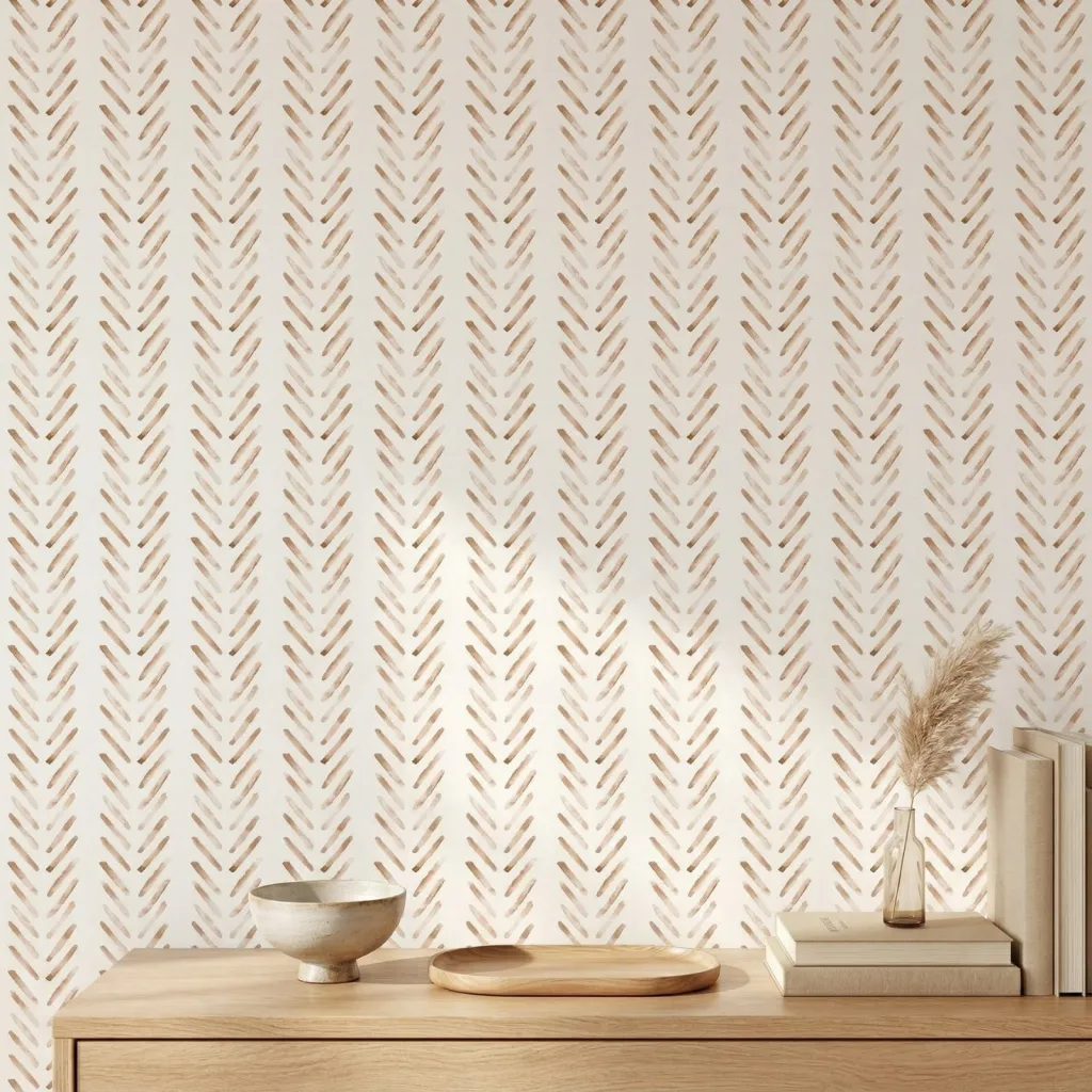 Minimalist Japanese Wallpaper with Chevron Pattern — a piece designed for serenity