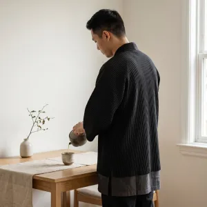 Minimalist Japanese Jacket with Pleated Fabric — view 5