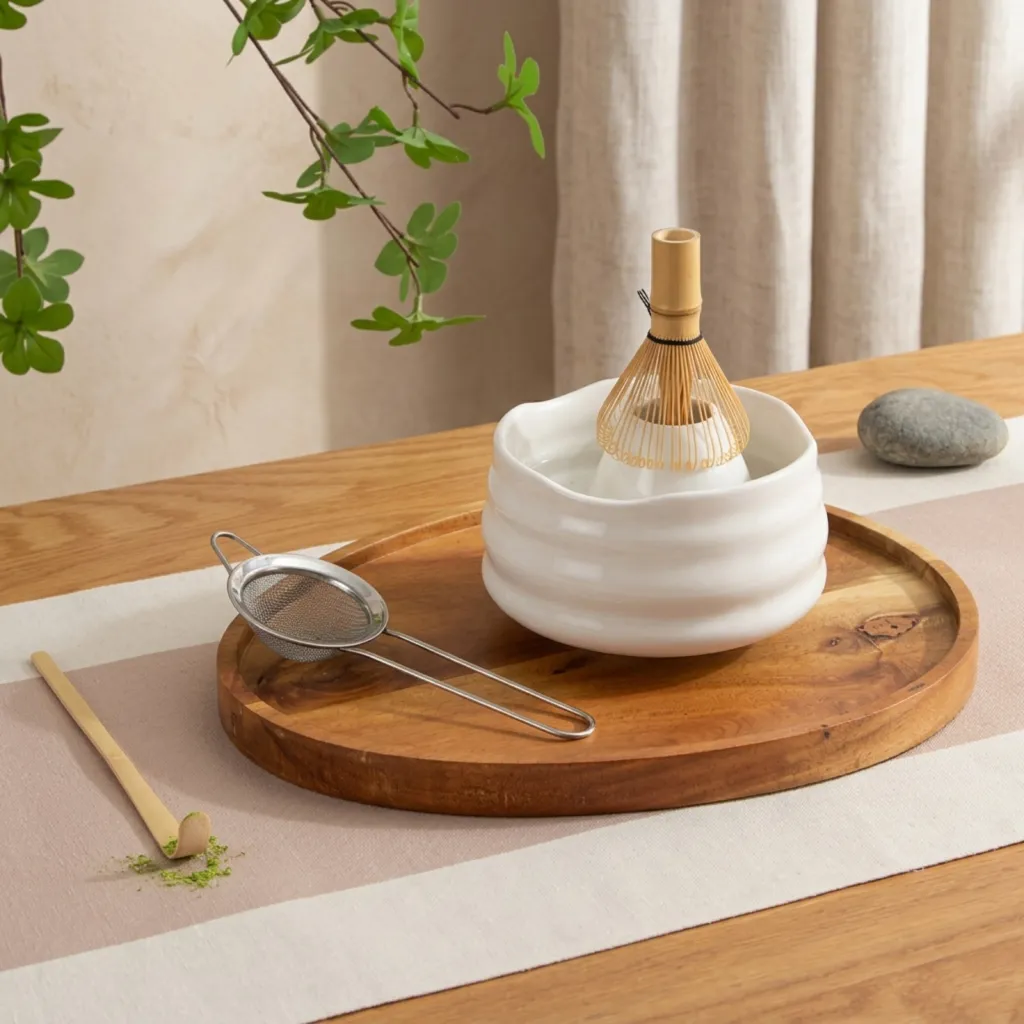 Minimalist White Ceramic Japanese Matcha Bowl — a piece designed for serenity