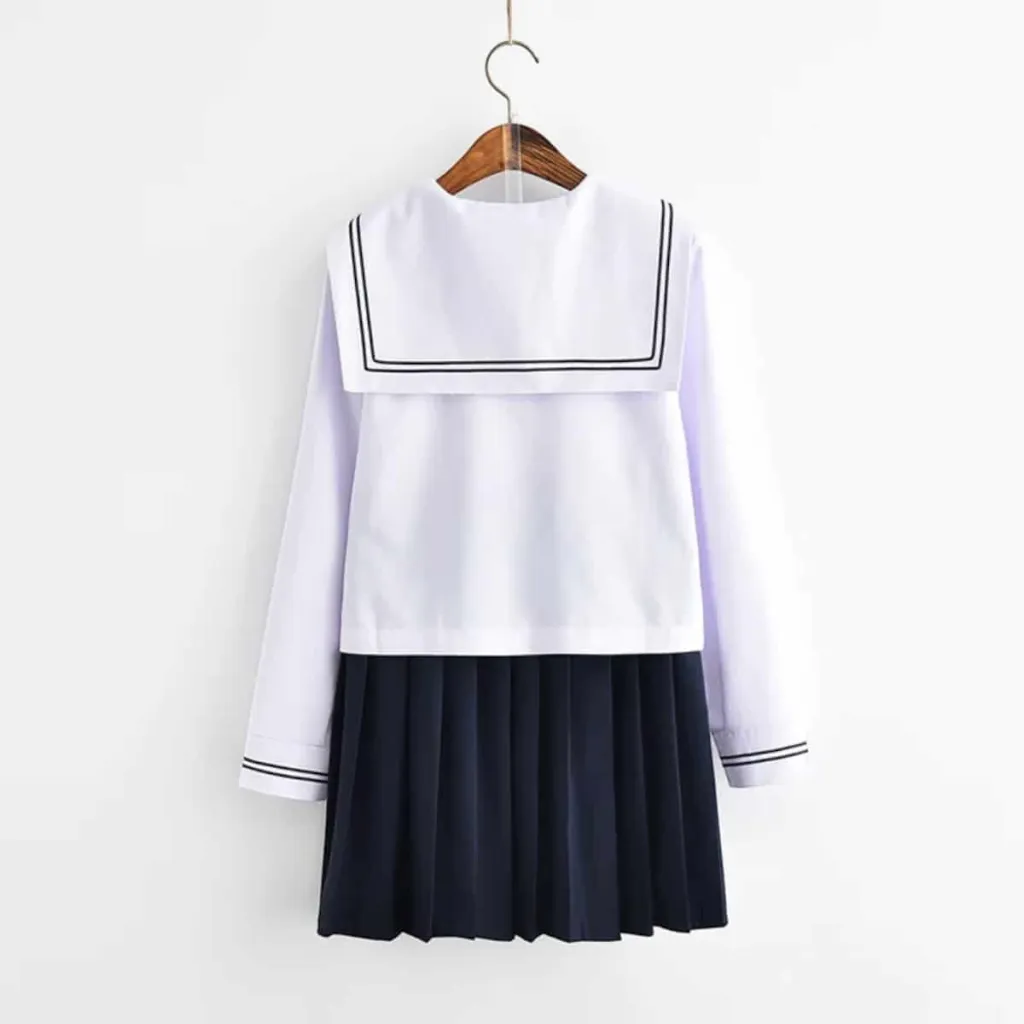 Navy Tie Japanese School Uniform for Girls — where minimalism meets durability