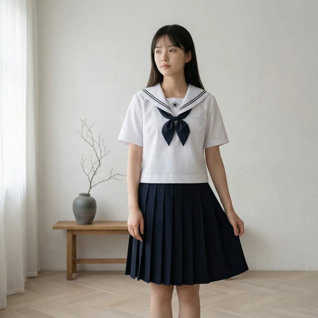 Navy Tie Japanese School Uniform for Girls — flexible, beautiful styling