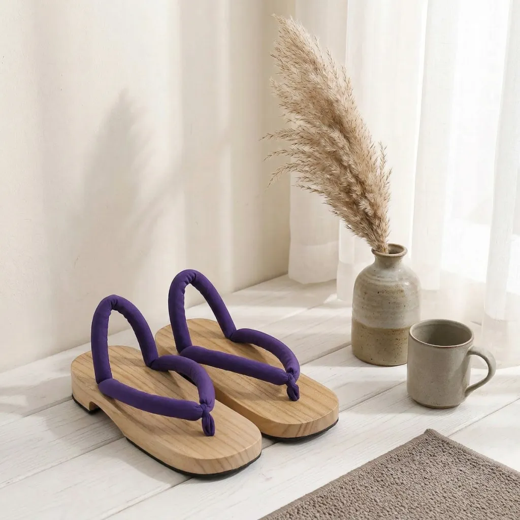 Platform Japanese Geta Sandals with Cushioned Strap — a piece designed for serenity