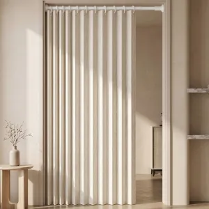 Pleated Japanese Door Curtain, Clean Japandi Style — view 1