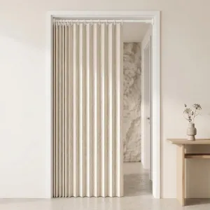 Pleated Japanese Door Curtain, Clean Japandi Style — view 2